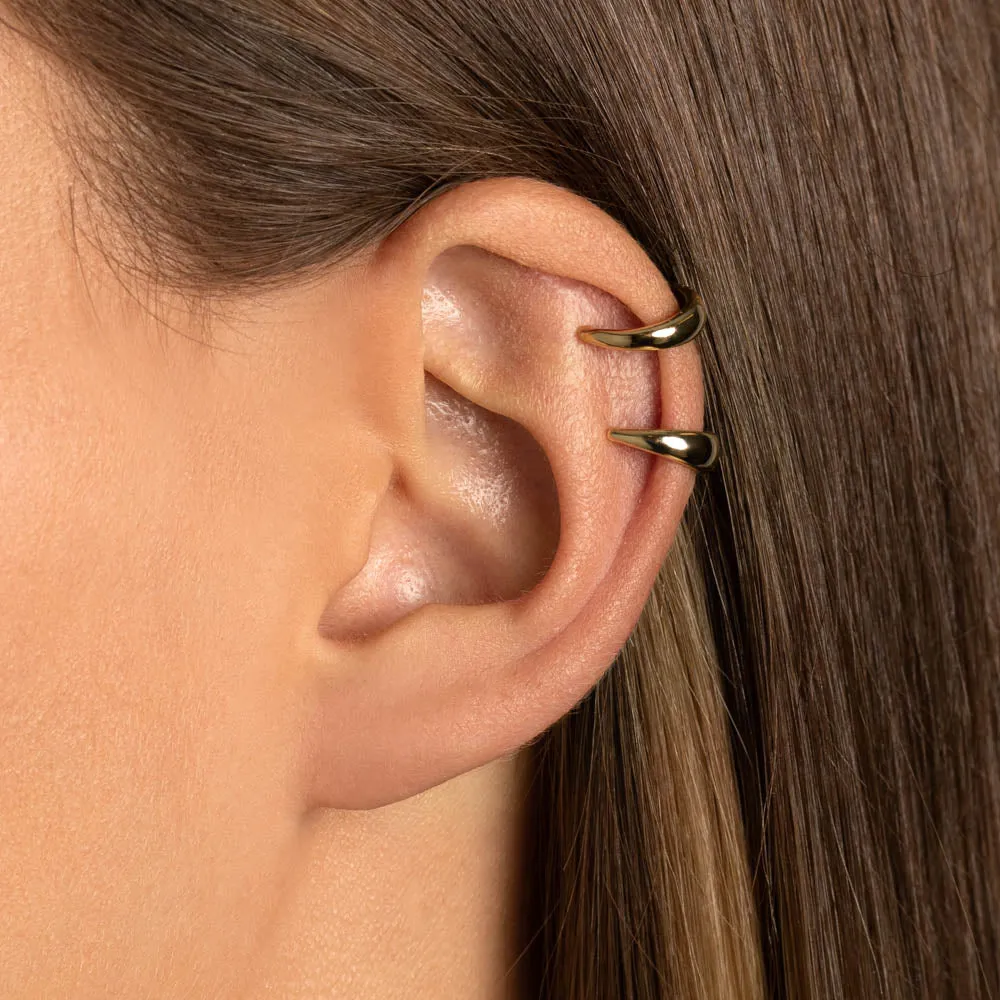 Slim Curve Single Ear Cuff in Gold