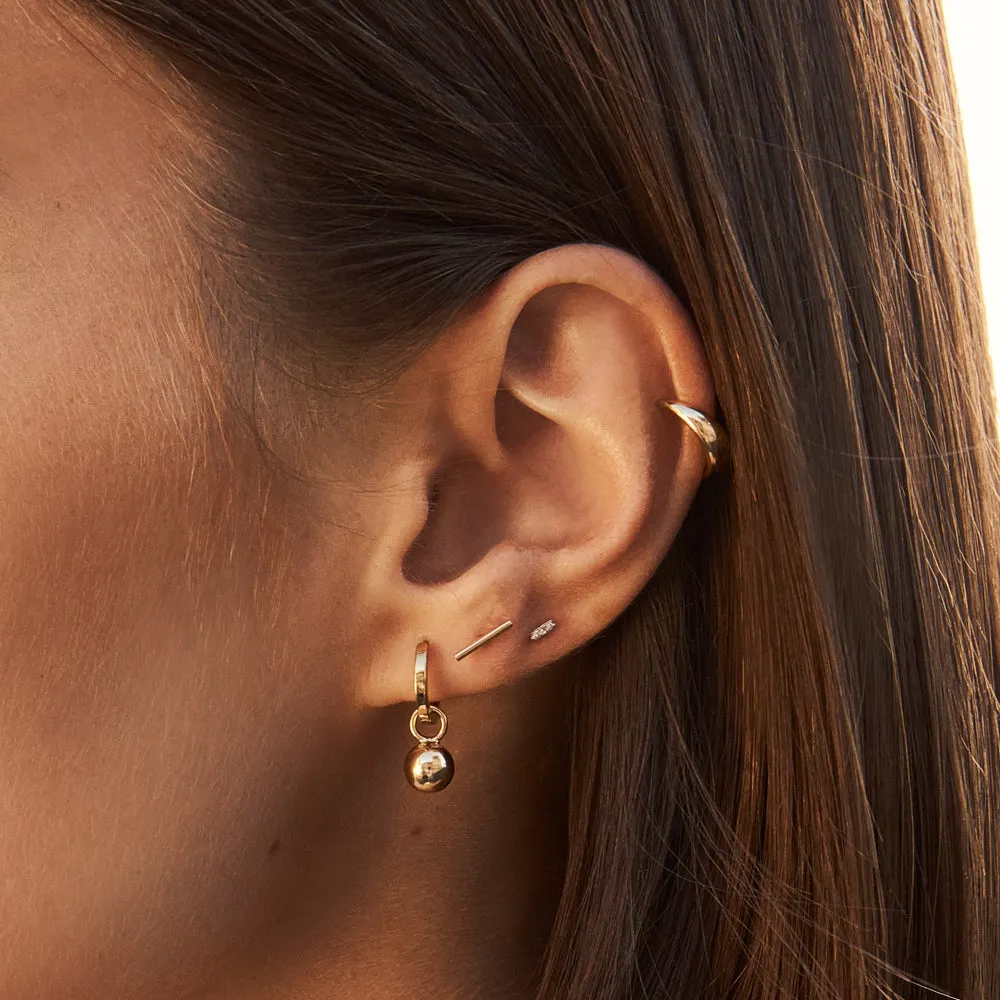 Slim Curve Single Ear Cuff in Gold