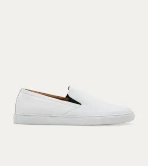 Slip On Sneaker In White Leather