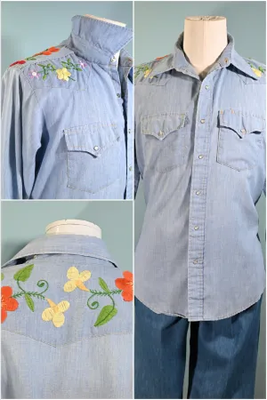 SOLD OOAK Vintage 70s Hand Embroidered Sears Western Wear