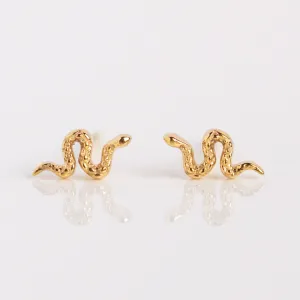 Solid Gold Slither Snake Studs