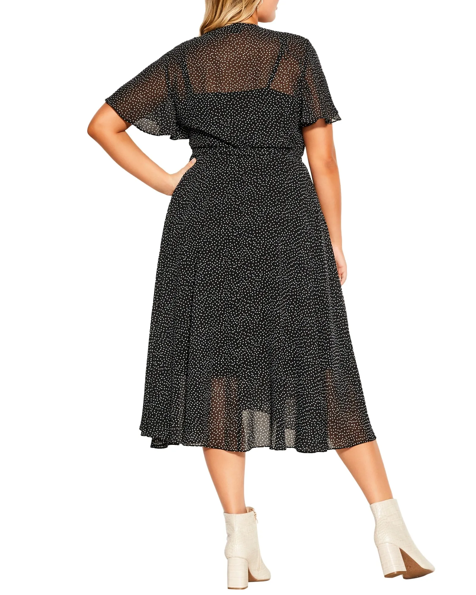 Spotty Wrap Dress | Ivory Spot