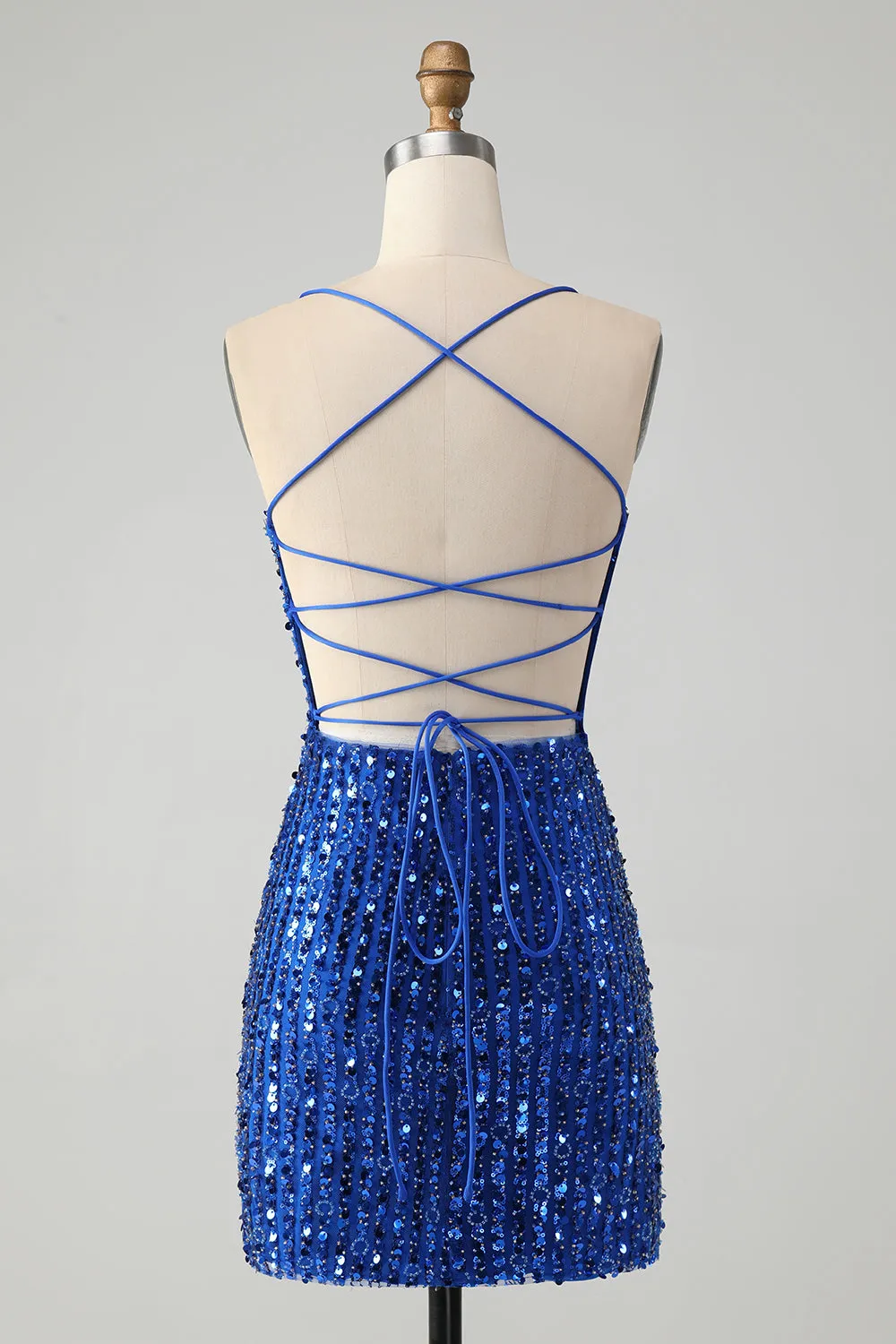 Stylish Green Sheath Criss Cross Back Short Homecoming Dress with Sequins