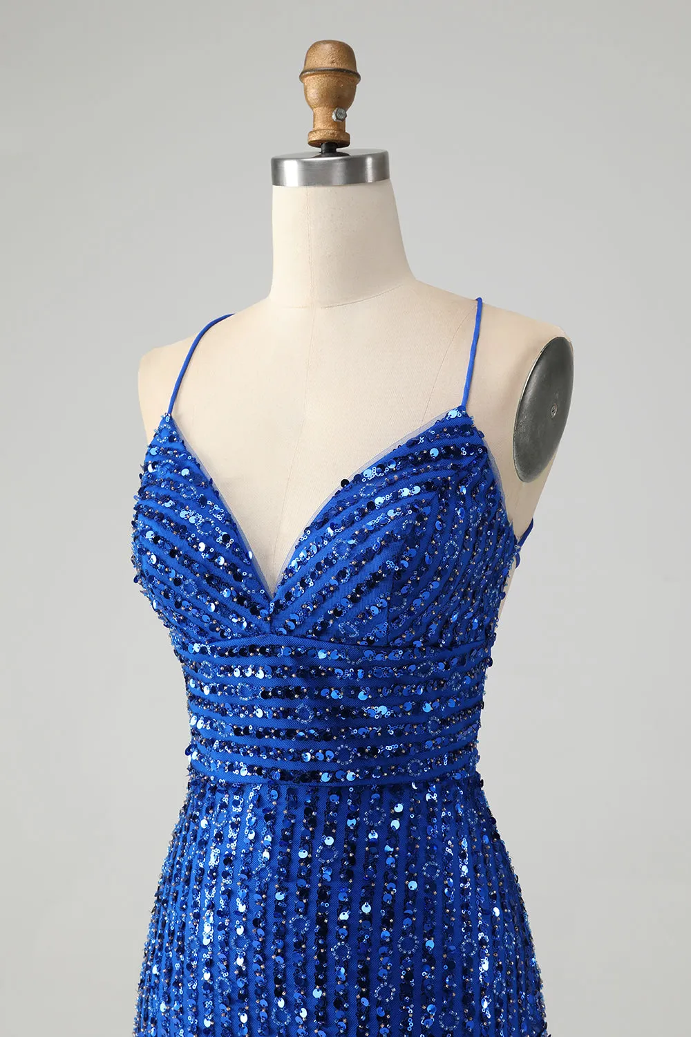 Stylish Green Sheath Criss Cross Back Short Homecoming Dress with Sequins