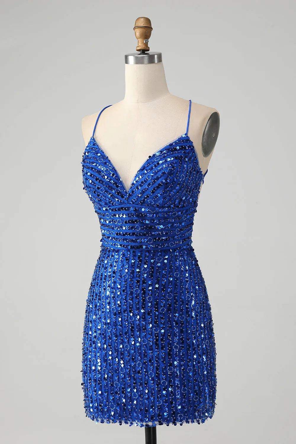 Stylish Green Sheath Criss Cross Back Short Homecoming Dress with Sequins