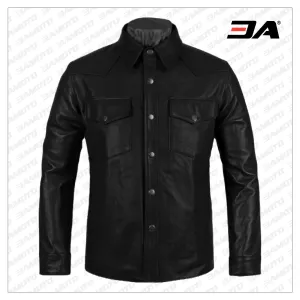 Superiority Men Leather Shirt