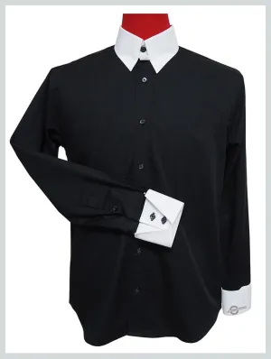 Tab Collar Shirt |  Black Wedding Shirt