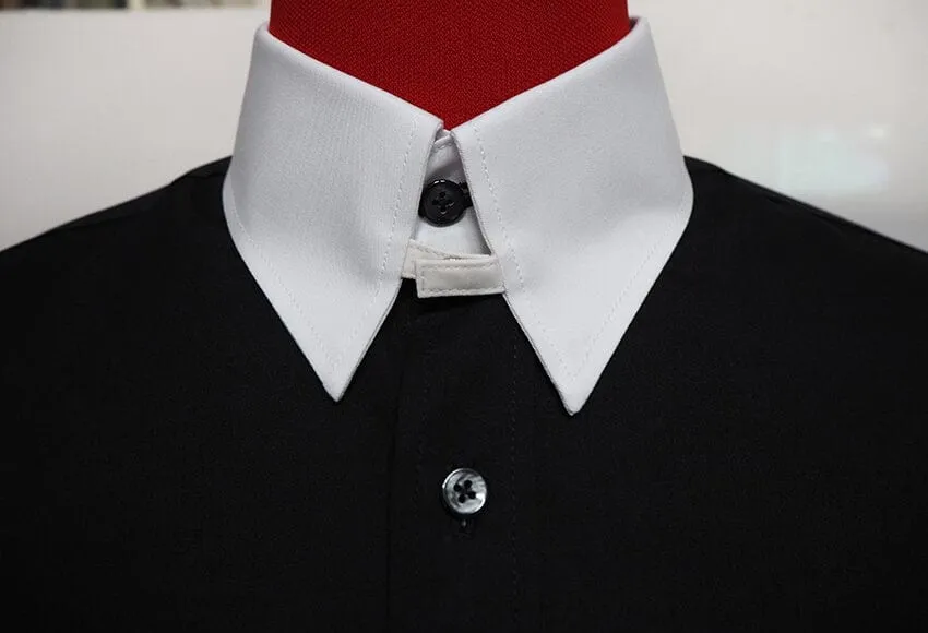 Tab Collar Shirt |  Black Wedding Shirt