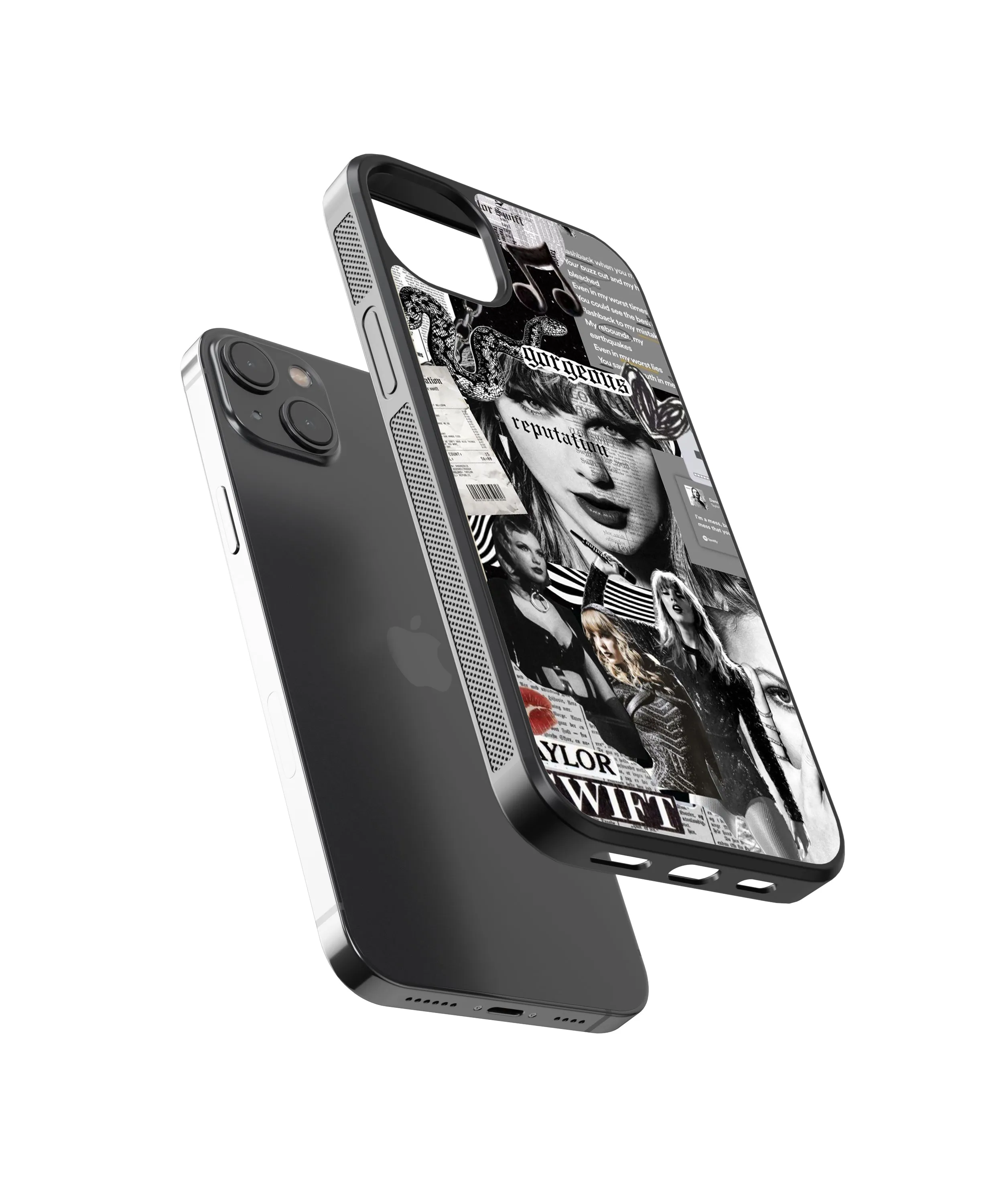 Taylor Swift Monochrome Spotify Aesthetic Glass Phone Case