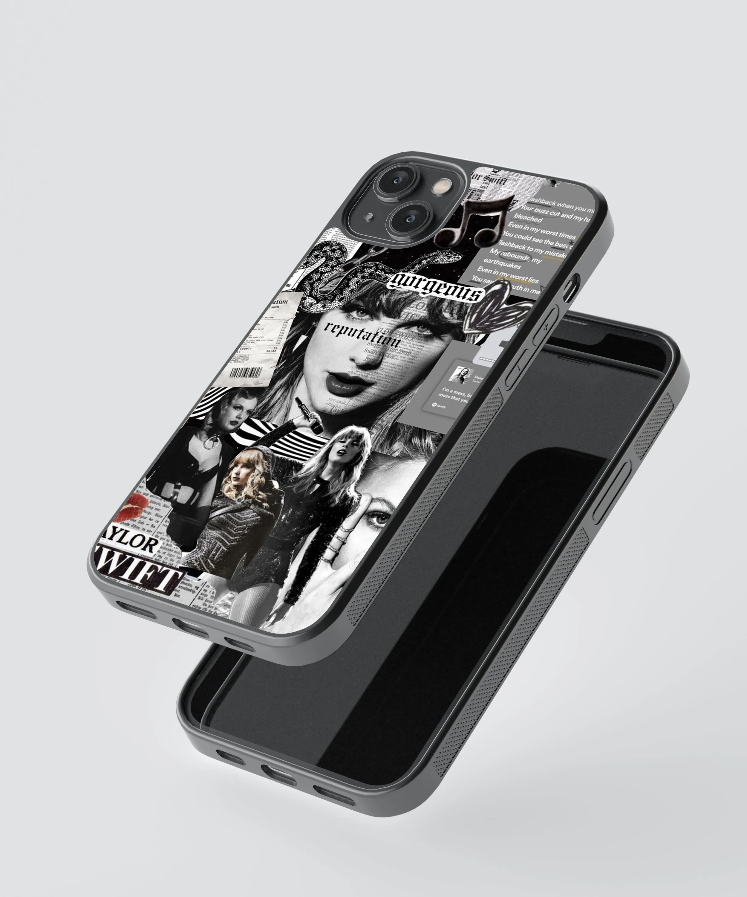 Taylor Swift Monochrome Spotify Aesthetic Glass Phone Case