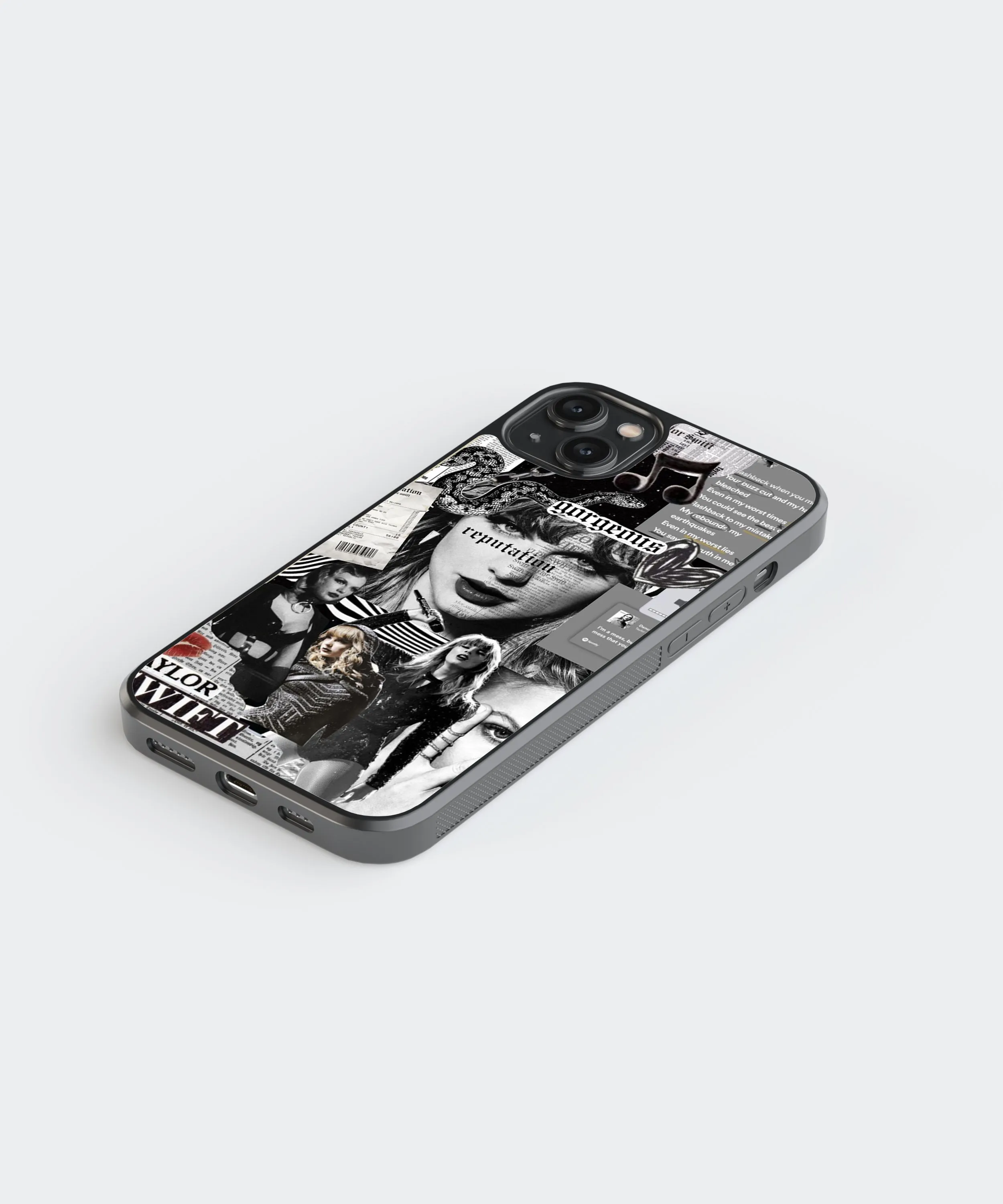 Taylor Swift Monochrome Spotify Aesthetic Glass Phone Case