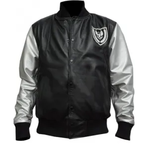 Teddy Bomber Silver Sleeves Jacket