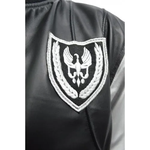 Teddy Bomber Silver Sleeves Jacket