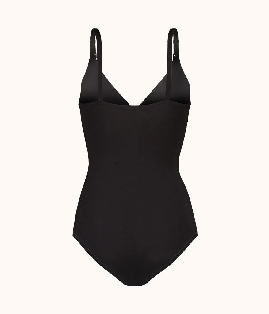 The All-Day Maternity Bodysuit: Jet Black