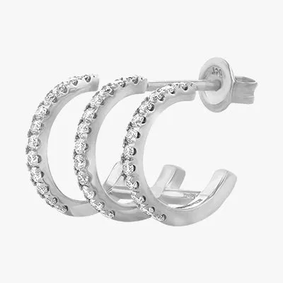The Trois Hoop Diamond Earring