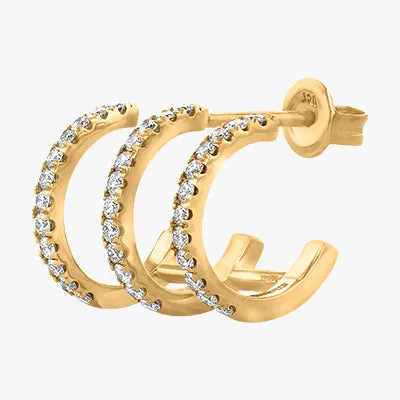 The Trois Hoop Diamond Earring