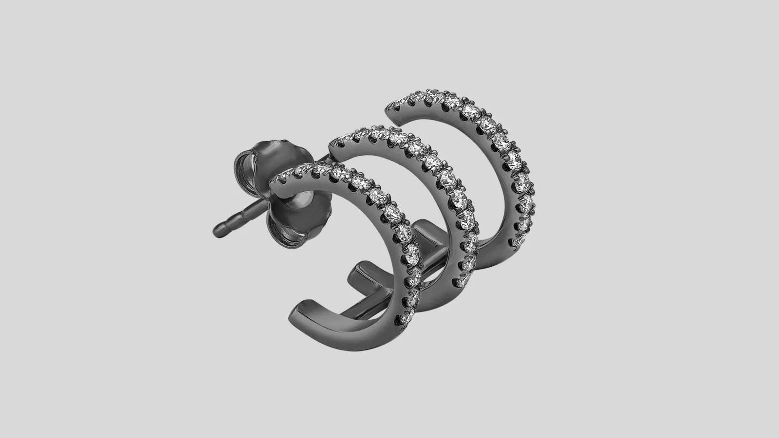 The Trois Hoop Diamond Earring