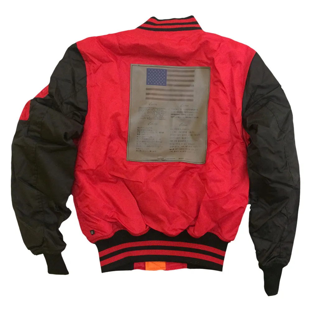Top Gun MA 1 Color Block Bomber Jacket with Patches
