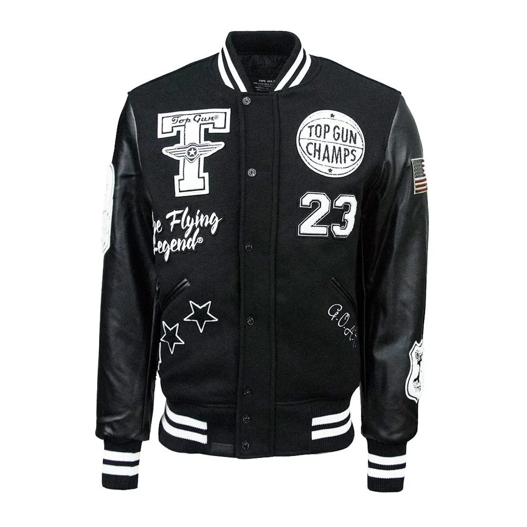 Top Gun The Flying Legend Varsity Jacket Black
