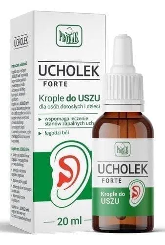 Ucholek Forte ear drops, middle ear infection