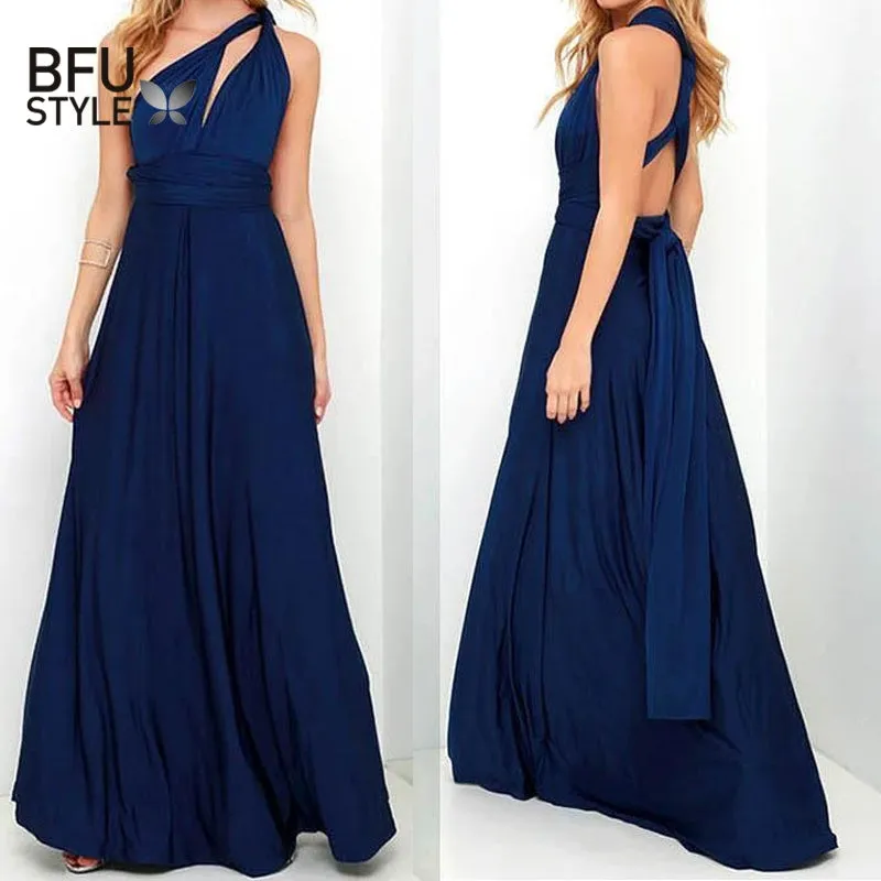 VenusFox Sexy Long Hollow Out Bridesmaid Maxi Dress