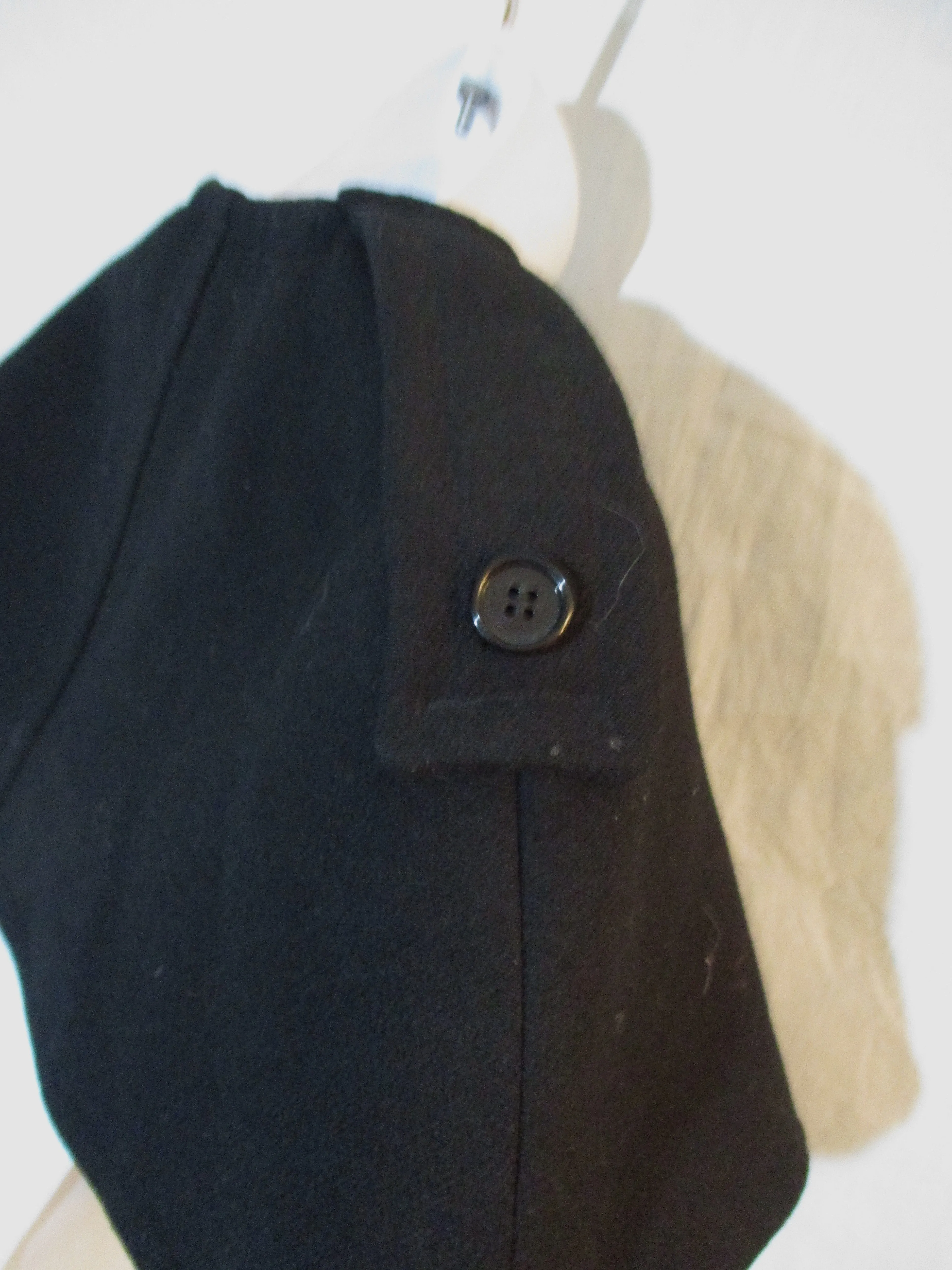 Vintage wool shawl wrap shoulder jacket coat Bolero BLACK Orange Cape Poncho Shrug