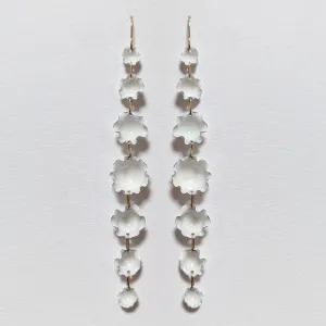 White Flower Drop Earrings