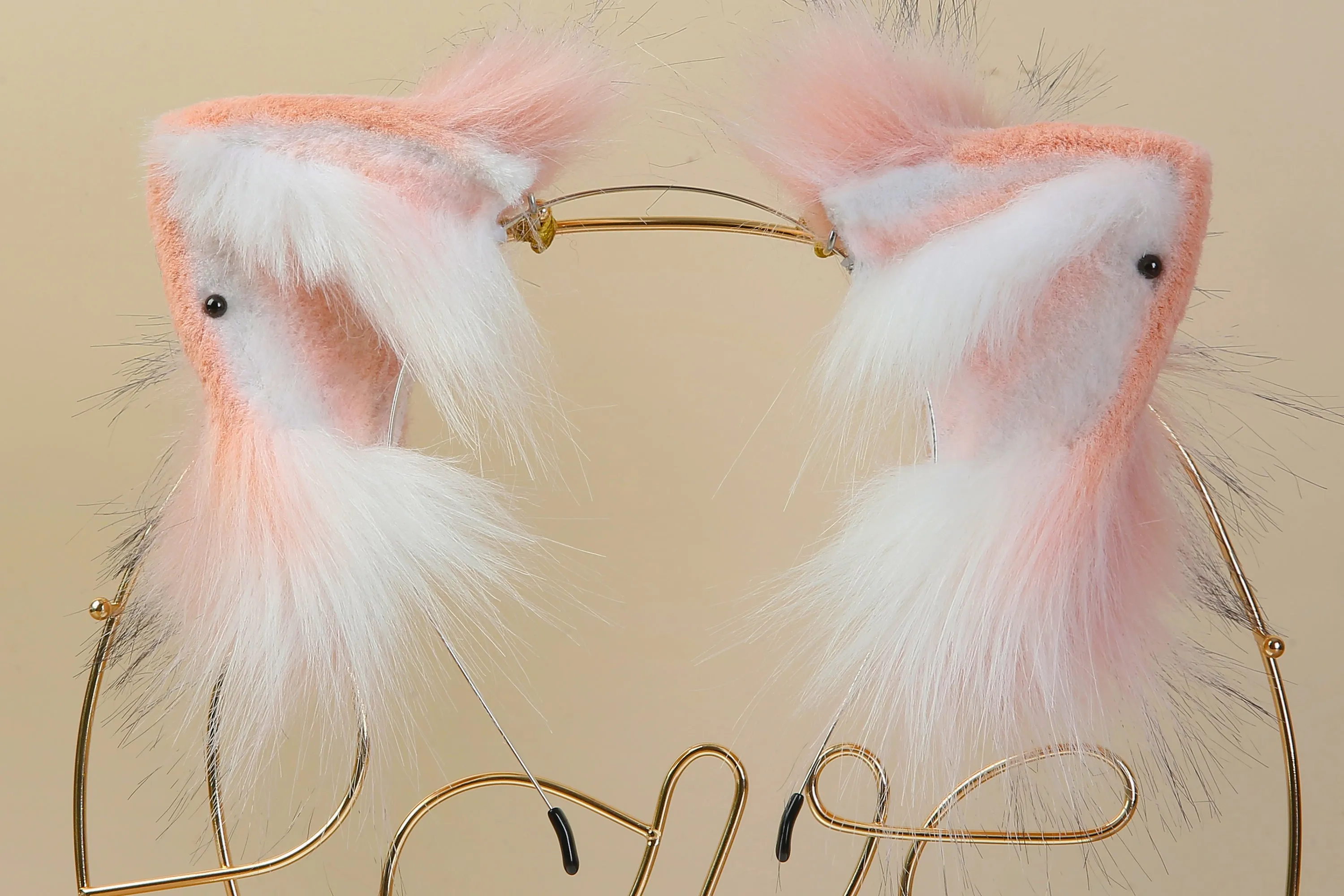 white pink fox tail plug and ears set faux fur curly tail butt plug kitten wolf tail buttplug cat petplay bdsm cosplay anime sex toy