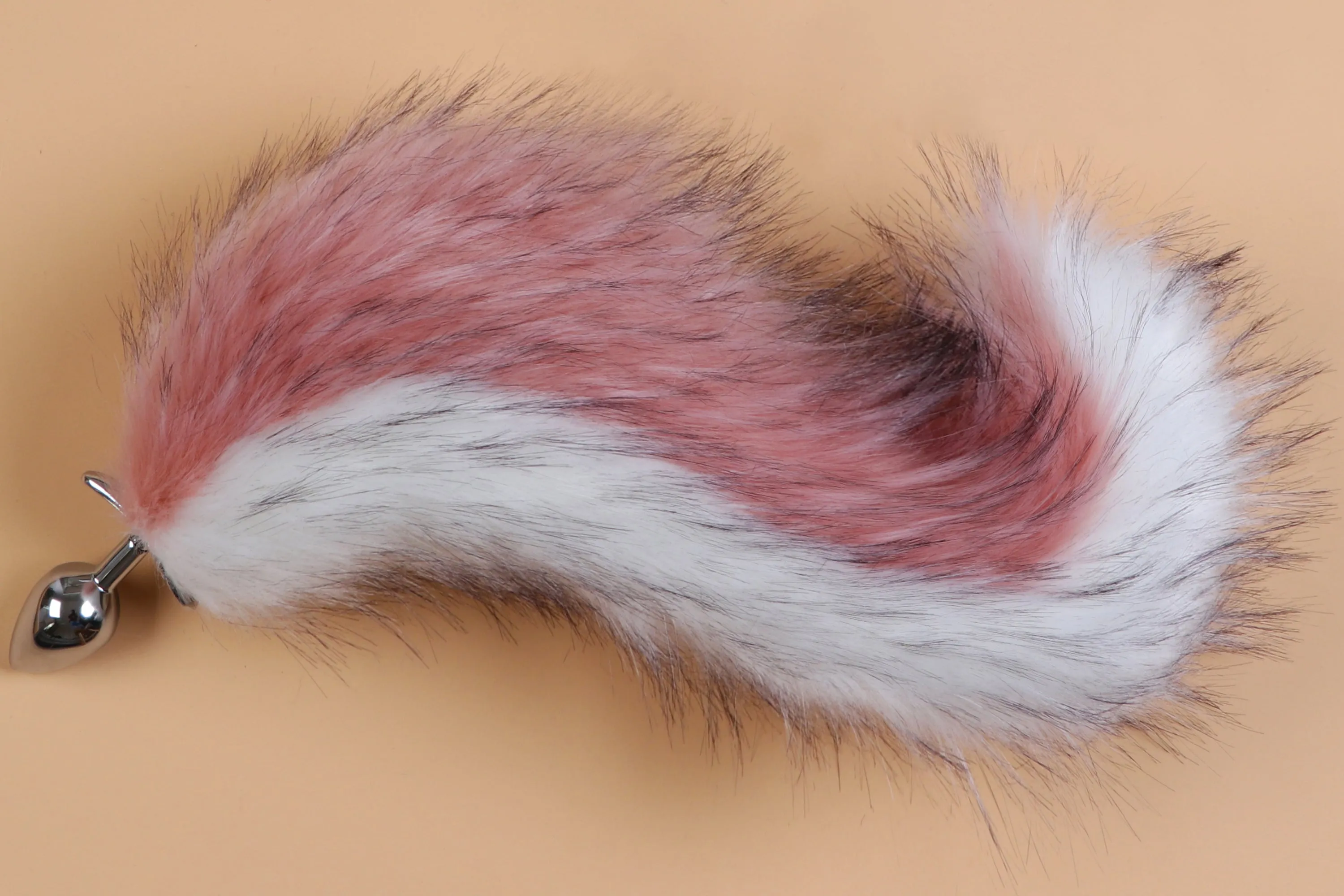 white pink fox tail plug and ears set faux fur curly tail butt plug kitten wolf tail buttplug cat petplay bdsm cosplay anime sex toy