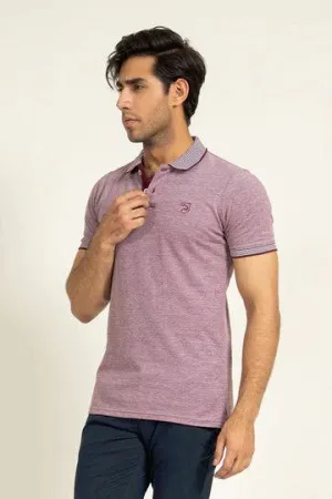 Wine Melange Tipped Polo | Cougar