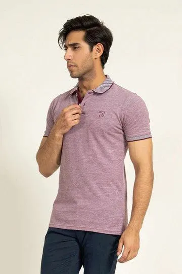 Wine Melange Tipped Polo | Cougar