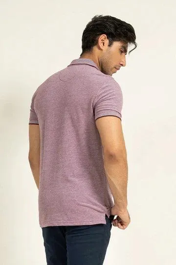 Wine Melange Tipped Polo | Cougar