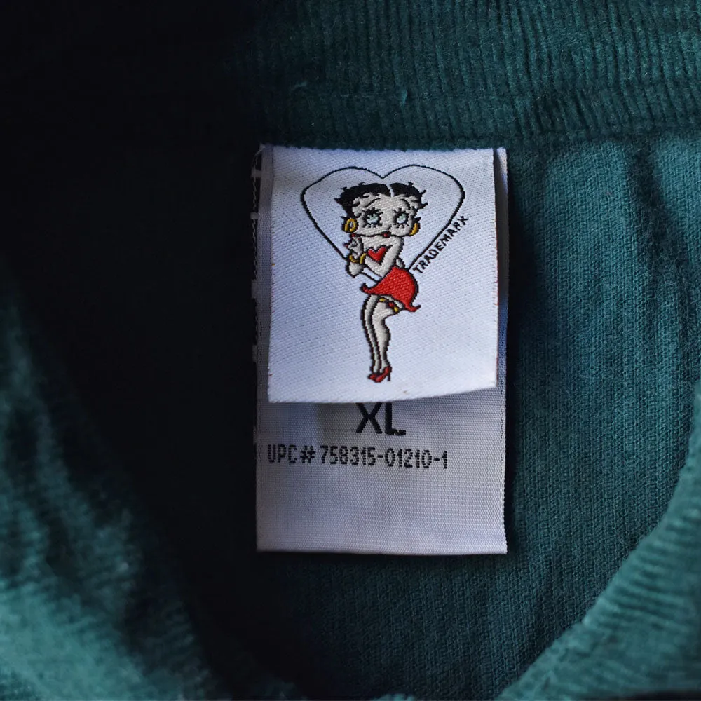 Y2K デッドストック！ Betty Boop ”I'm not in the mood” 細畝 コーデュロイ シャツ 240323